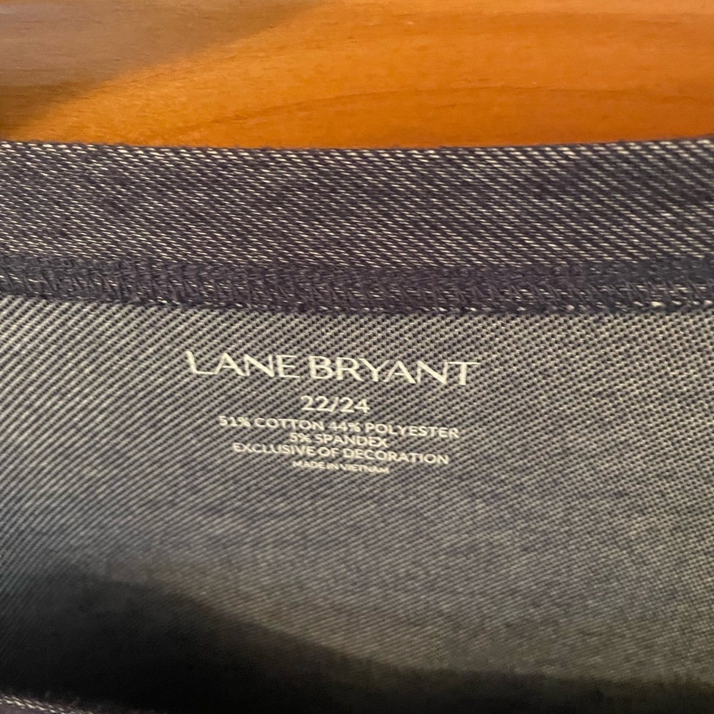 Lane Bryant Navy Blue Denim and Oxford shirt combo - Picture 2 of 5
